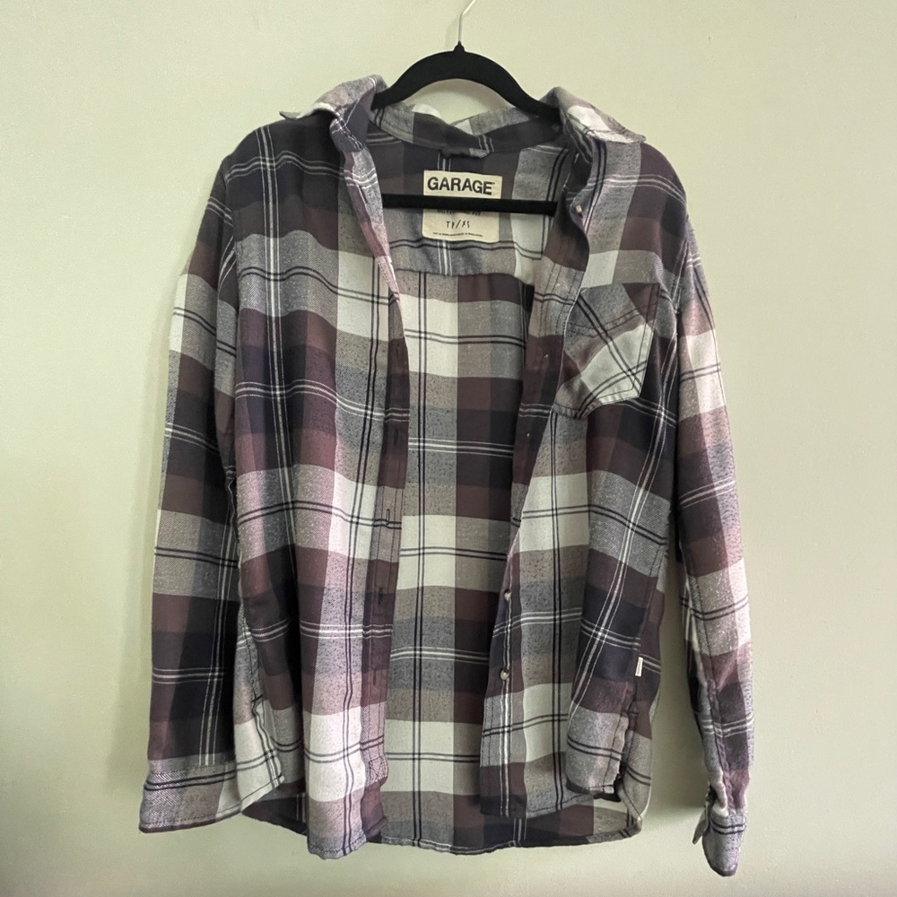 Purple Plaid Button Up
